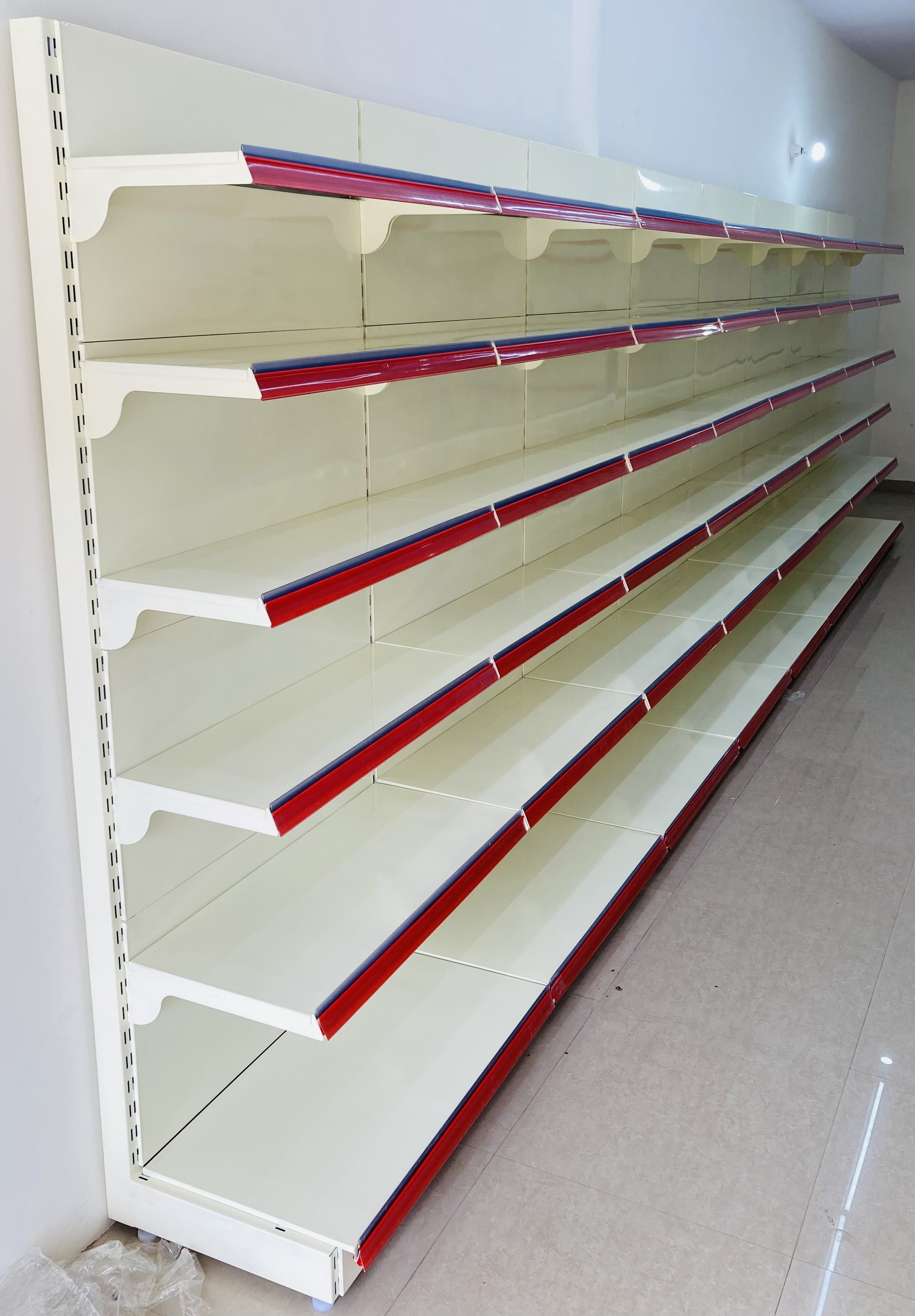 Supermarket Display Rack - Steel, 5 Shelves, 7 Feet Height, 100 Kg Capacity | Free Standing Unit For Commercial Use