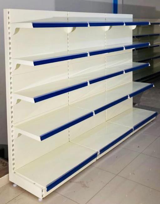 Supermarket Display Rack - Steel, 5 Shelves, 7 Feet Height, 100 Kg Capacity | Free Standing Unit For Commercial Use