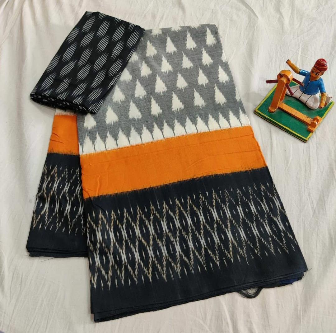 Pure Linen Saree - Customized Fit, Printed Design | Breathable, Washable, All Season Casual Wear