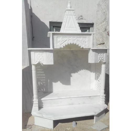 मूर्तिकला भारतीय सफेद संगमरमर पूजा मंदिर अनुकूलित मंदिर