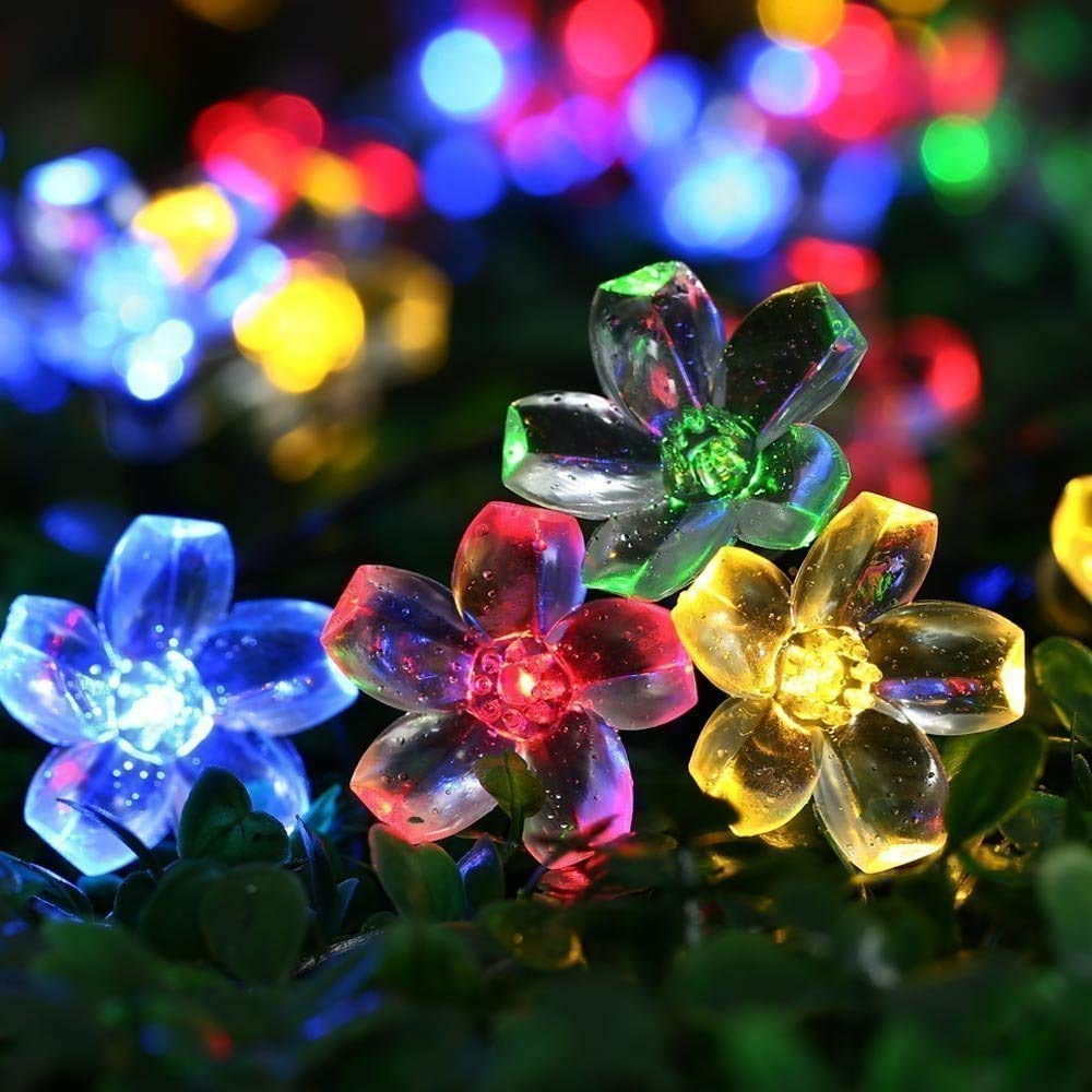 Flower Fairy String Lights - Plastic Material, 4m Length, Multi Color Rgb | Eco-friendly Led Design, Perfect For Festivals And Party Decor