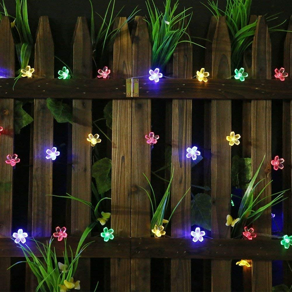 Flower Fairy String Lights - Plastic Material, 4m Length, Multi Color Rgb | Eco-friendly Led Design, Perfect For Festivals And Party Decor