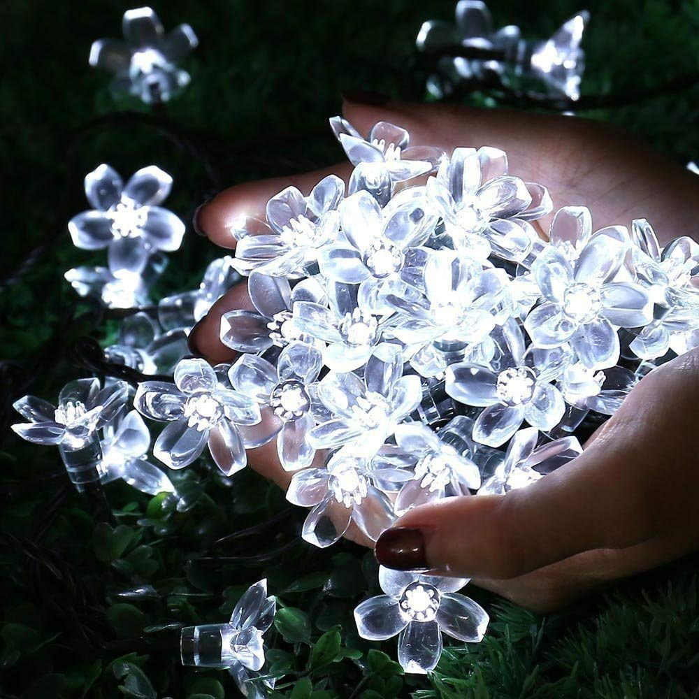 Blossom Flower Fairy String Lights Christmas Lights For Diwali - Plastic, 4 Meter Length, Cool White | Led Illumination For Soothing Ambiance