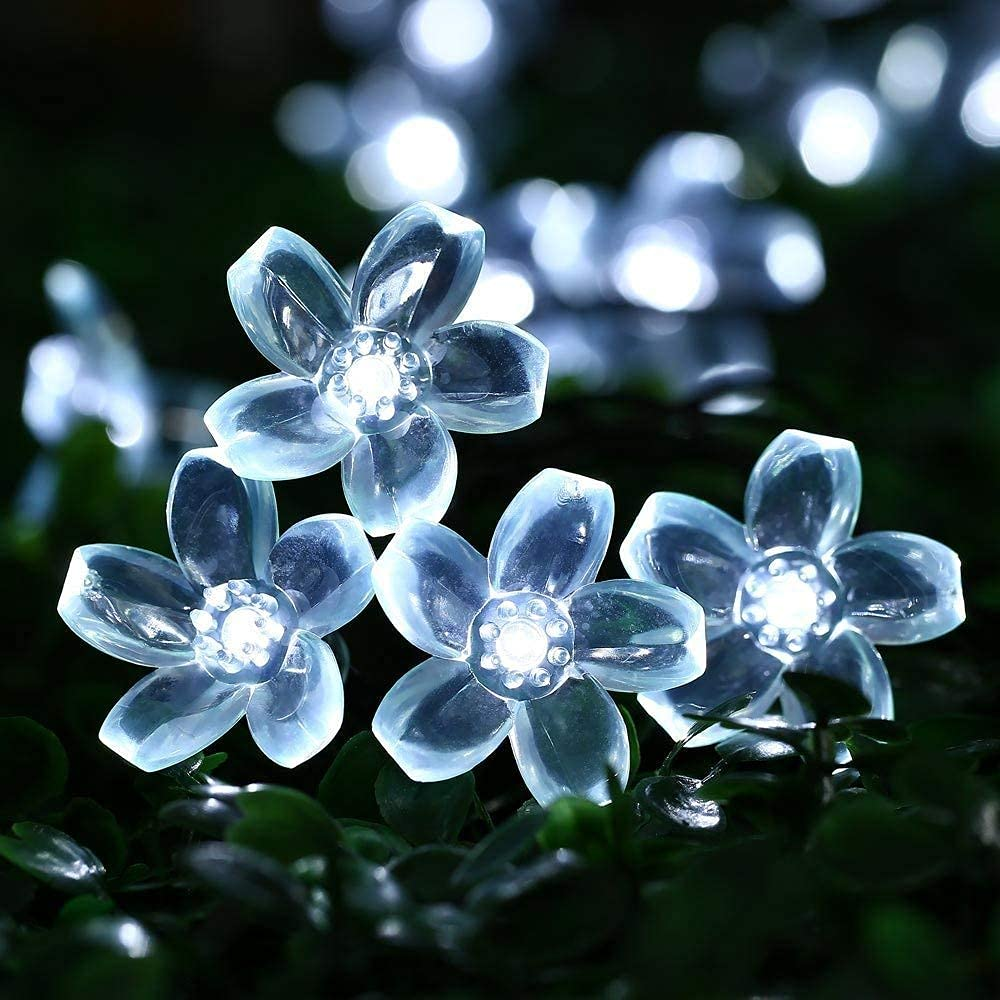Blossom Flower Fairy String Lights Christmas Lights For Diwali - Plastic, 4 Meter Length, Cool White | Led Illumination For Soothing Ambiance