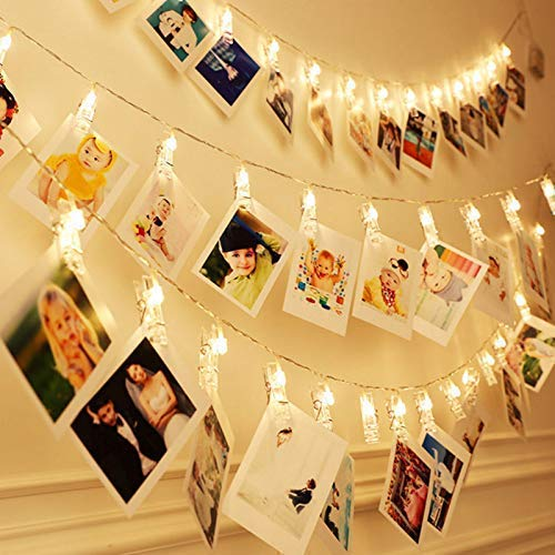 Photo Clip Decoration Led Lights For Birthday - Plastic & Glass, 3m Length, Warm White Light | Unique Design, Bright Illumination, Elegant Aesthetics