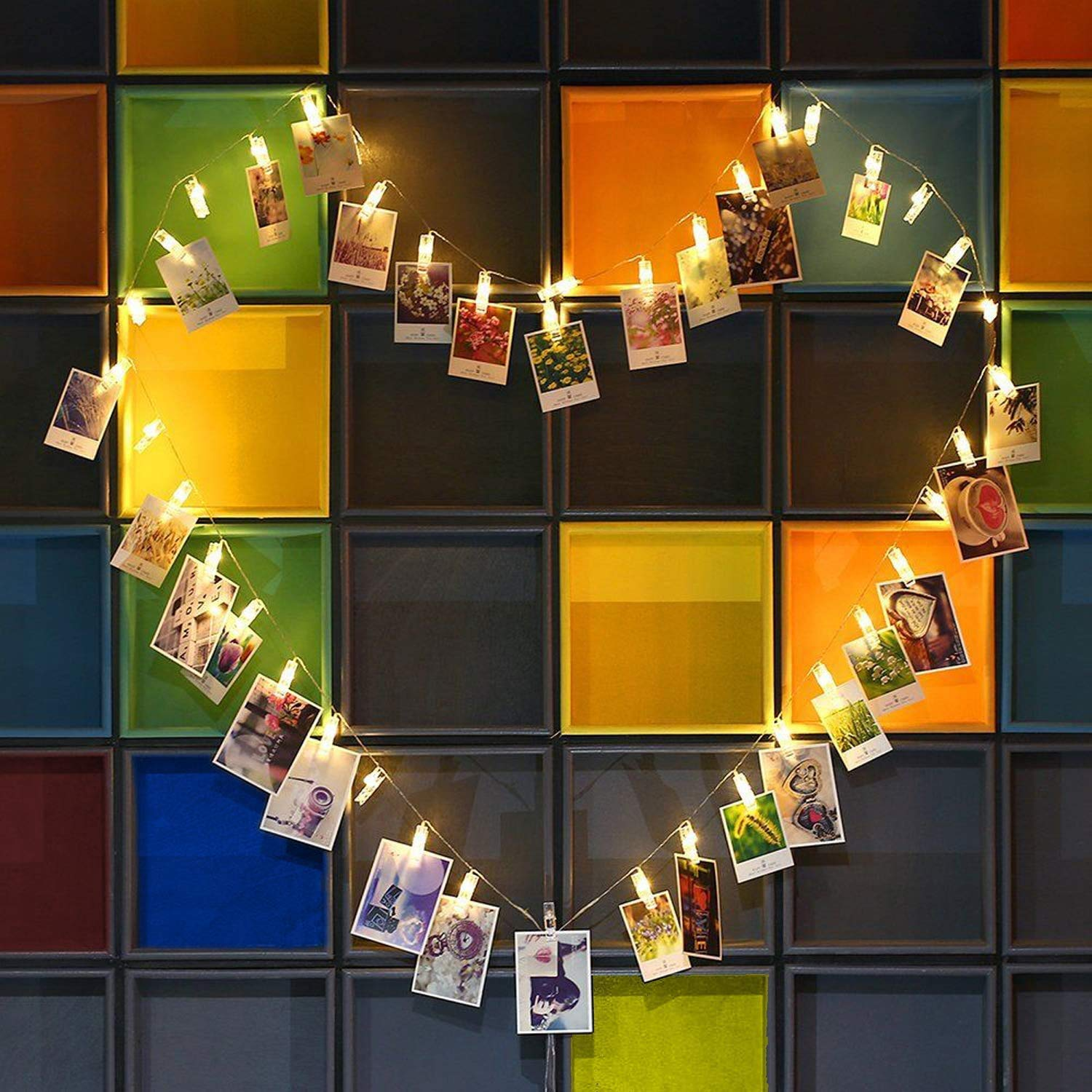 Photo Clip Decoration Led Lights For Birthday - Plastic & Glass, 3m Length, Warm White Light | Unique Design, Bright Illumination, Elegant Aesthetics