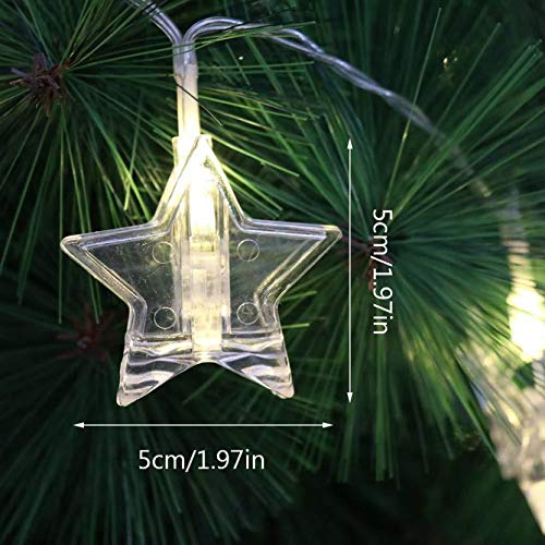 Star Shape Photo Clip String Led Lights - 3m Length, Warm White Color, Plastic & Glass Material | Unique Design For Romantic Party Decoration