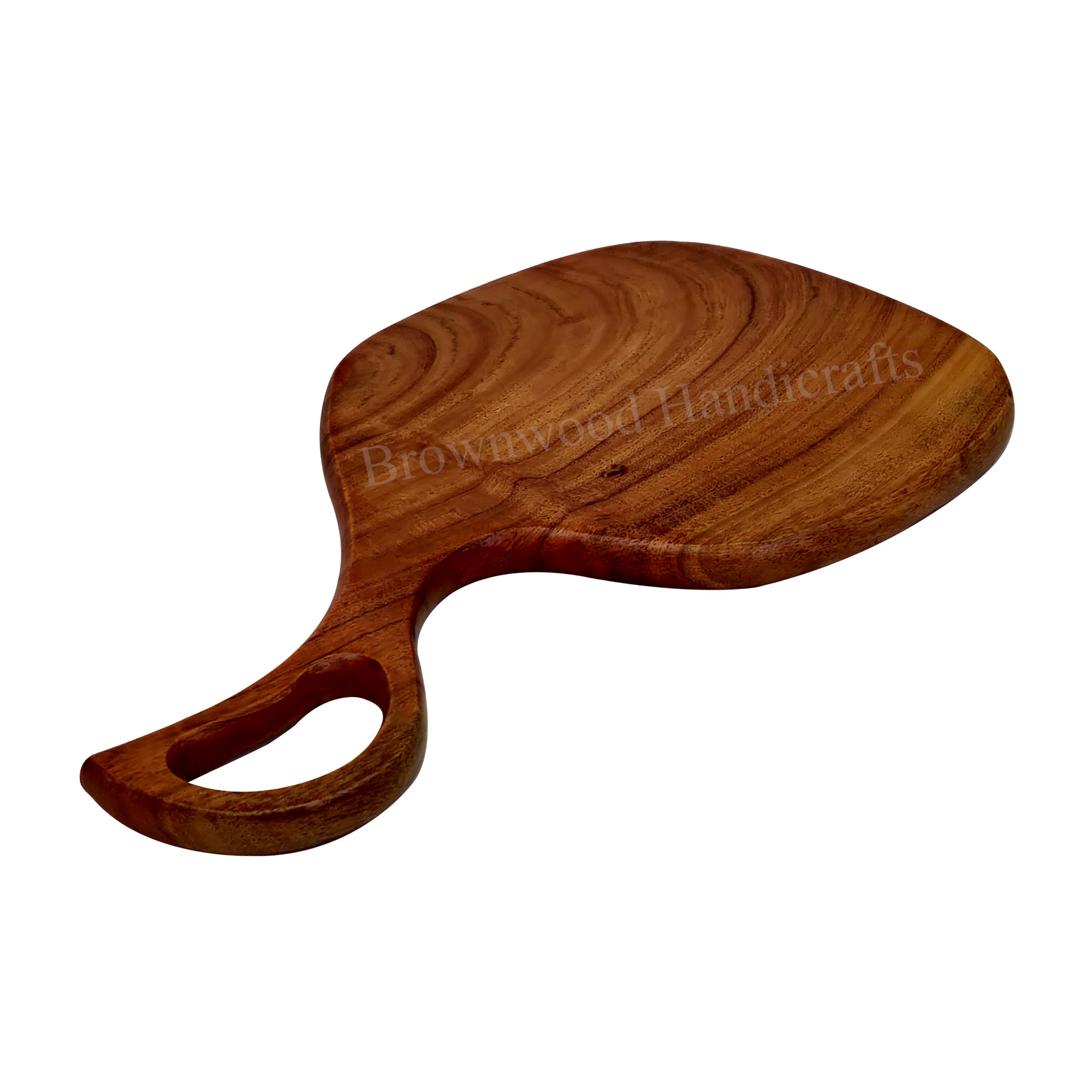 Acacia Wood Chopping Board With Handgrip Handle Size: 12 X 7 Inch (18 Mm)