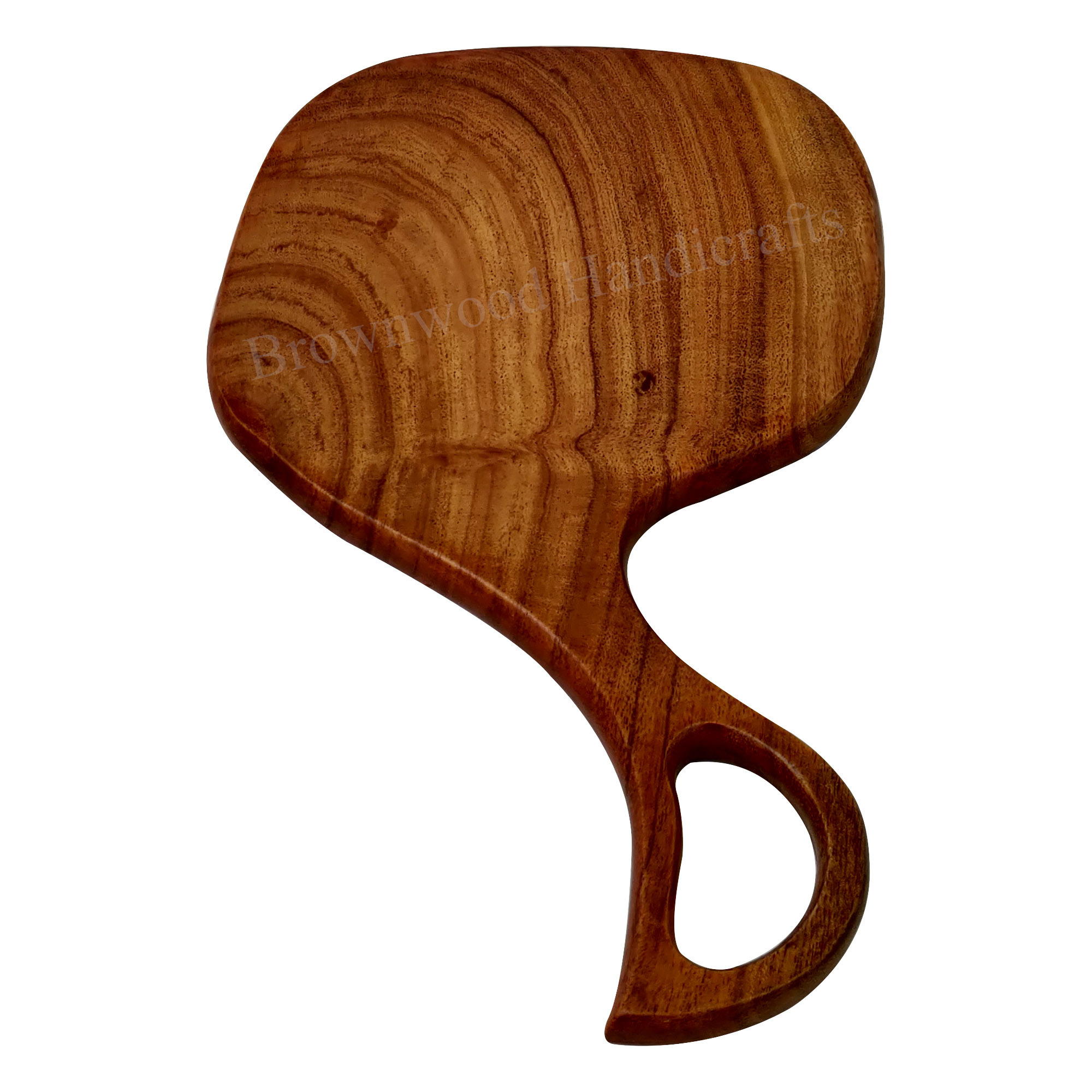 Acacia Wood Chopping Board With Handgrip Handle Size: 12 X 7 Inch (18 Mm)