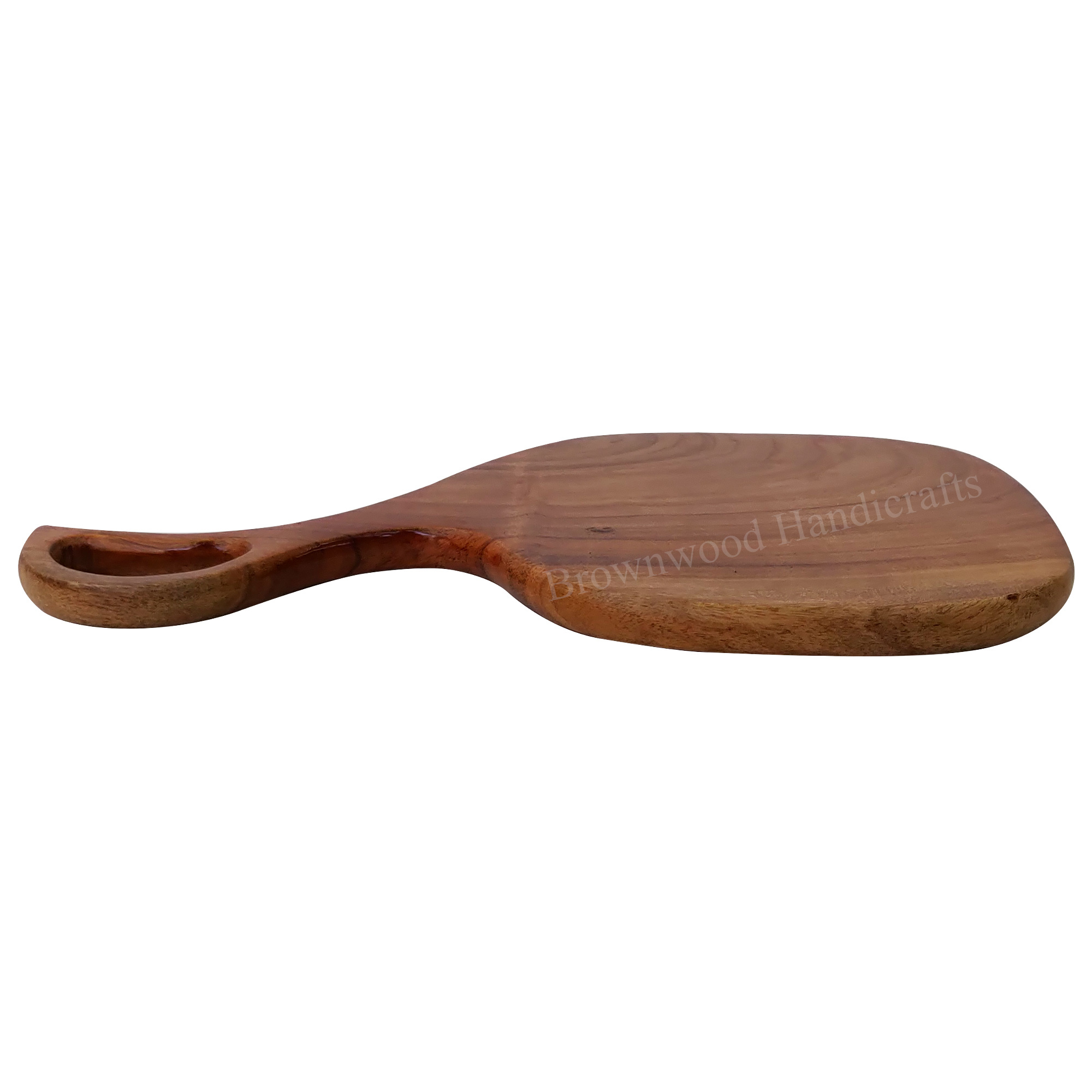 Acacia Wood Chopping Board With Handgrip Handle Size: 12 X 7 Inch (18 Mm)