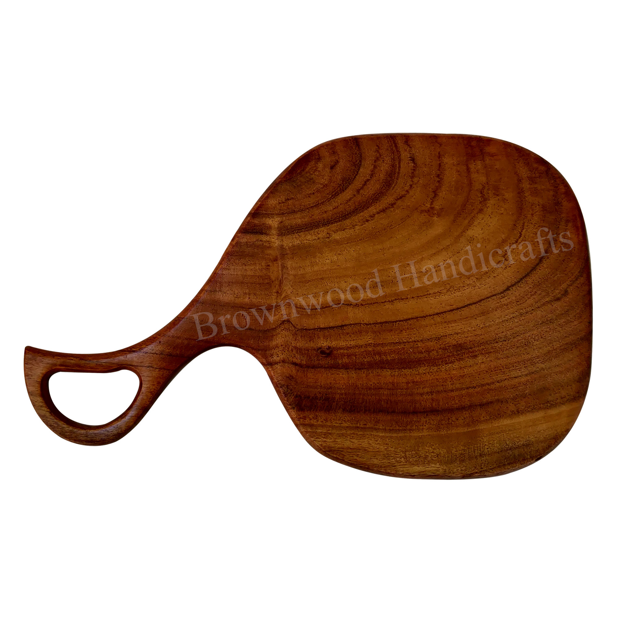 Acacia Wood Chopping Board With Handgrip Handle Size: 12 X 7 Inch (18 Mm)