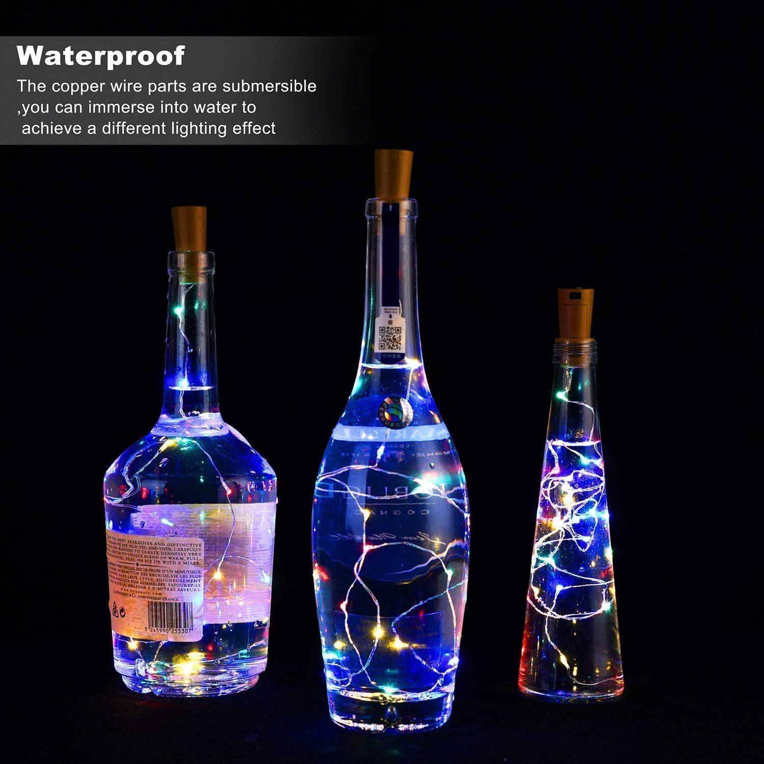 20 Led Bottle Cork Lights - Plastic 2m Length, Multi Color Led Fairy String Lights For Eco-friendly Decoration