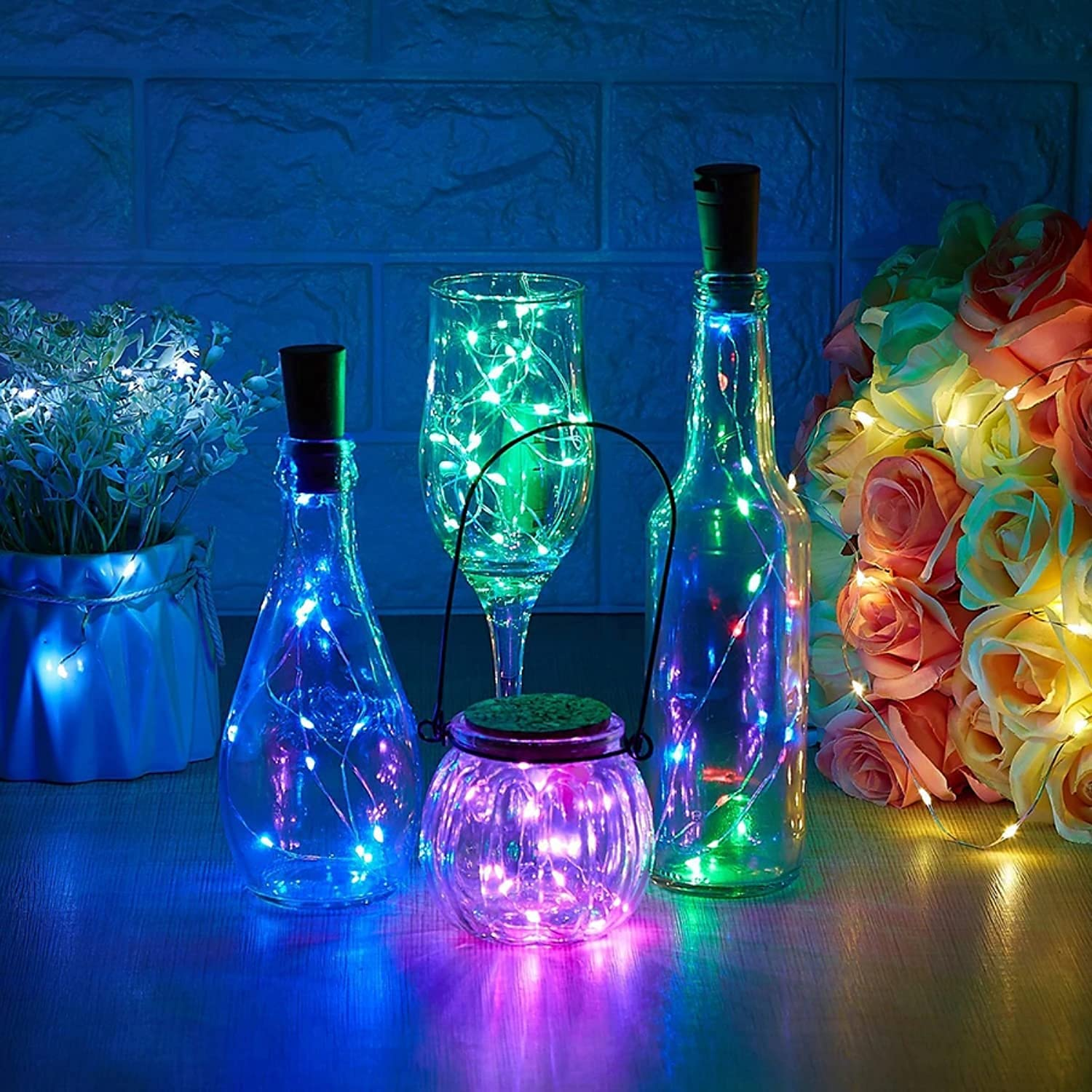 20 Led Bottle Cork Lights - Plastic 2m Length, Multi Color Led Fairy String Lights For Eco-friendly Decoration