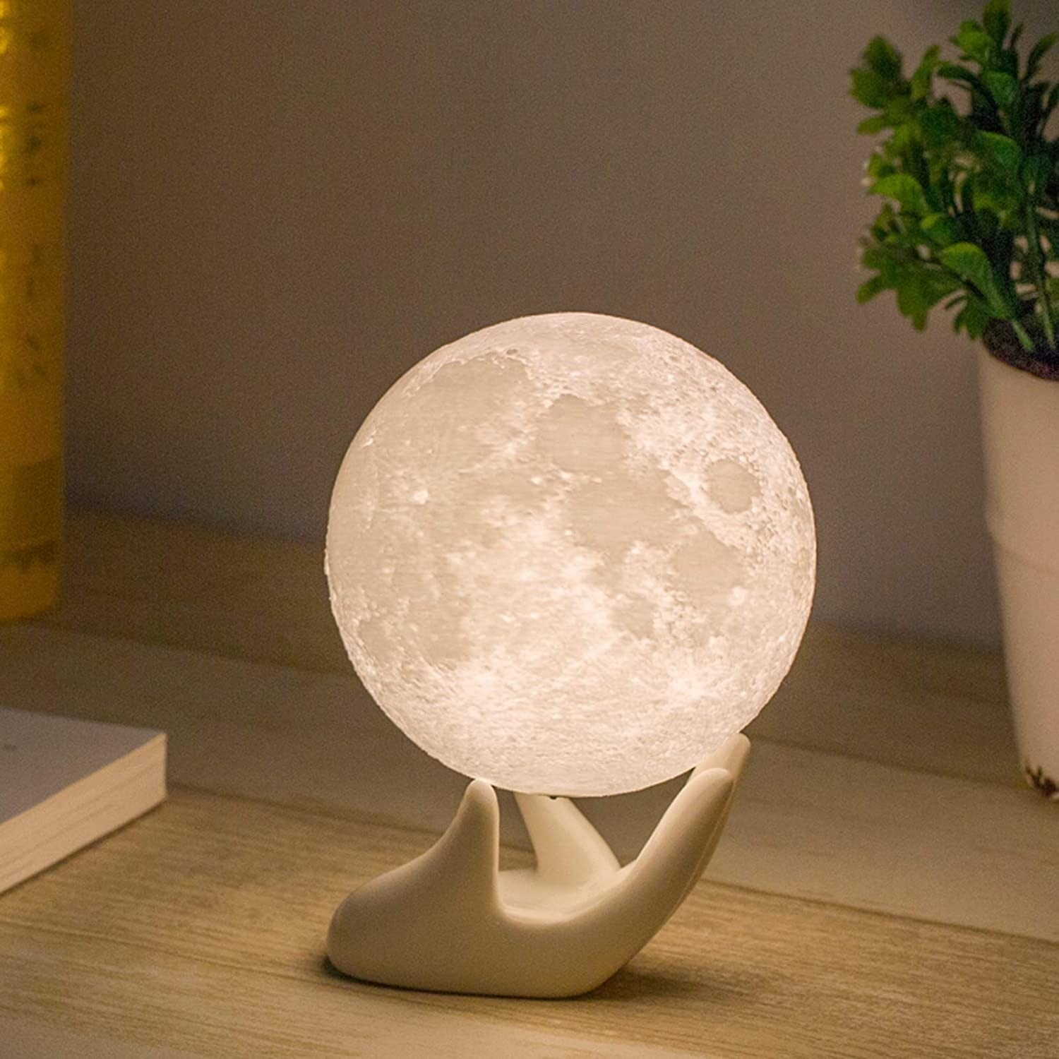Plastic 3d Illusion Multi Color Moon Lamp