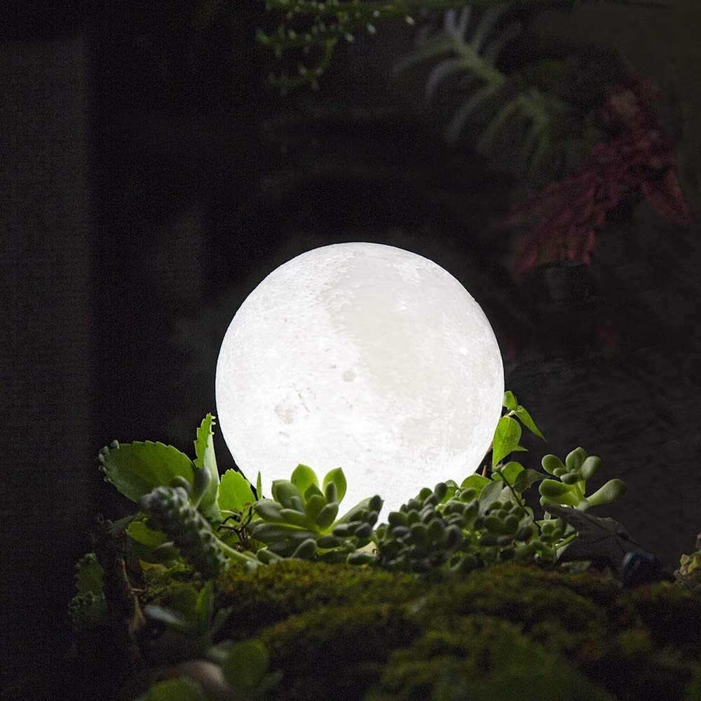Plastic 3d Illusion Multi Color Moon Lamp