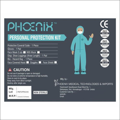 Sterile Personal Protective Kit - Non-woven / Sms / Smms / Ssmms Material , Customisable Size, White / Medical Blue Color, Unisex Design