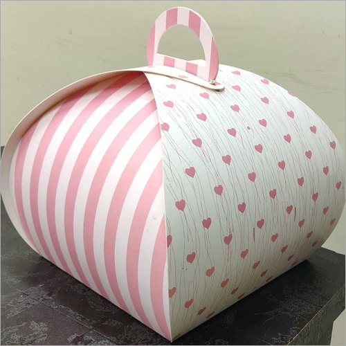 Handle Cake Box - ITC Board, 8x8x5 Inches, Multicolored Design | Matte Lamination, Customized Size, Food Safe