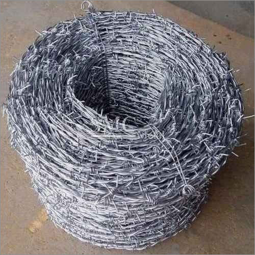 Barbed Wire - Galvanized Iron, 2.5 mm Diameter, 150-300 m Length, 12-14 Gauge | Fencing Security, Silver Color, 3-4 inches Barb Distance