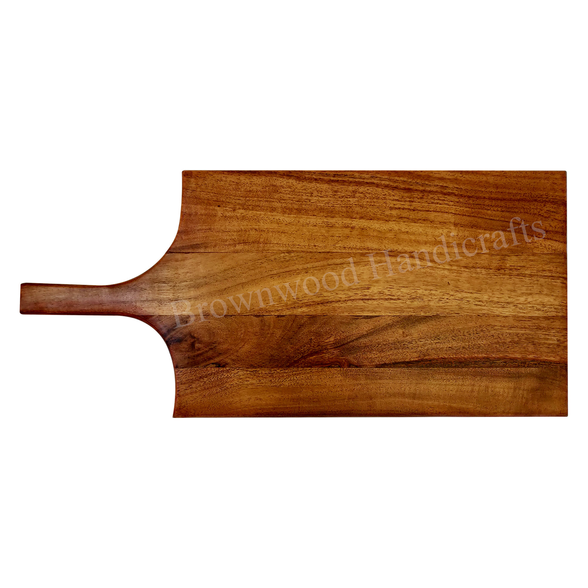 Acacia Wood Rectangle Chopping Board With Handle Size: 17 X 8 Inch