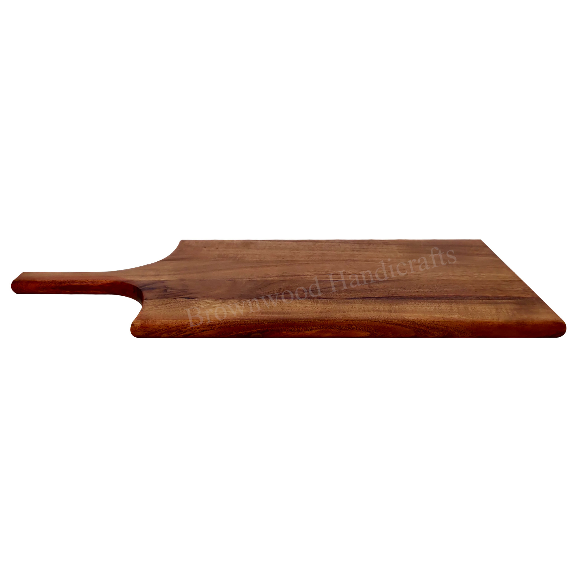 Acacia Wood Rectangle Chopping Board With Handle Size: 17 X 8 Inch