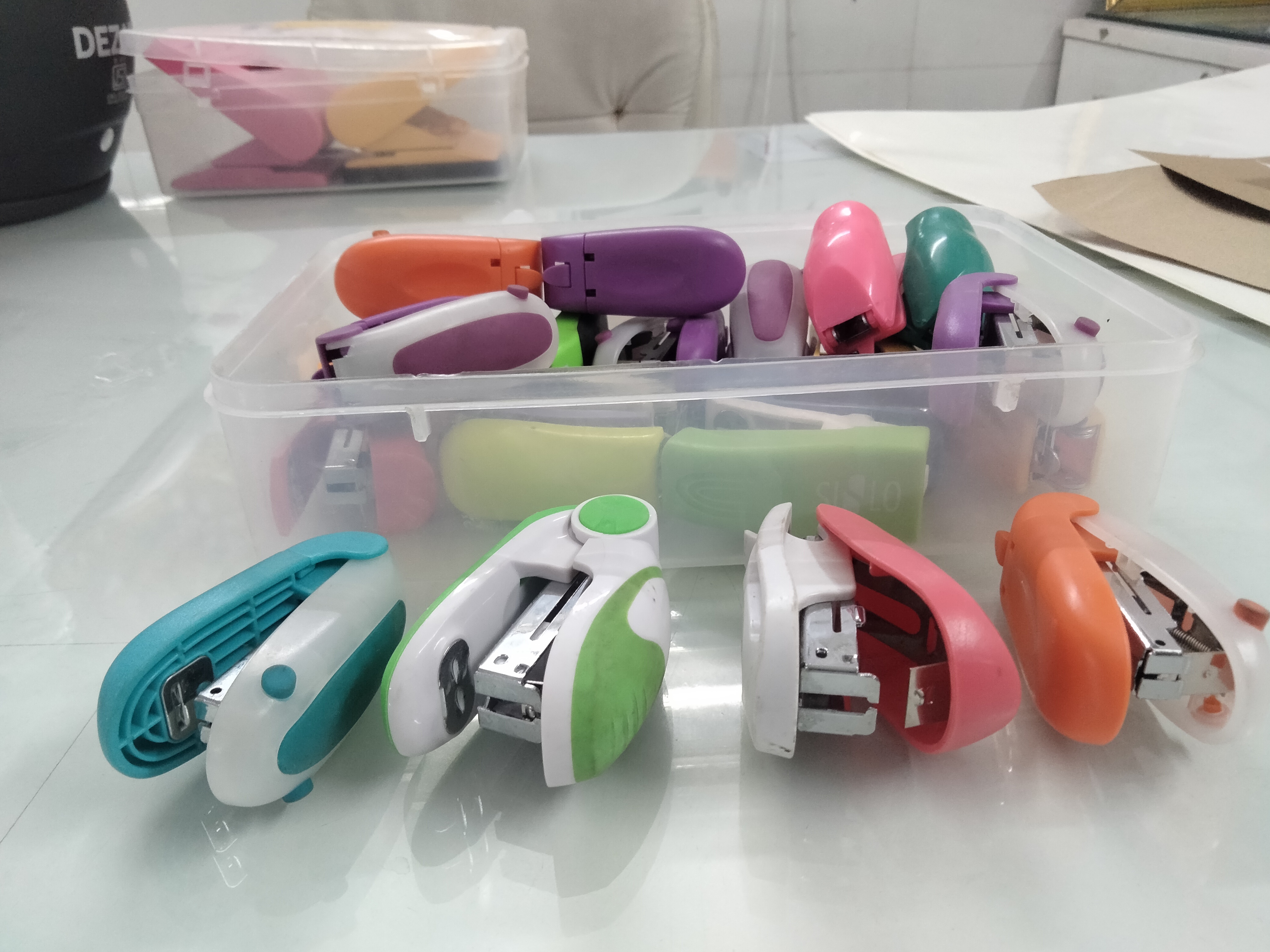 Mini Small Stapler - Metal And Plastic Construction, Available In Different Colors | Good Quality For Office, School, And College Use