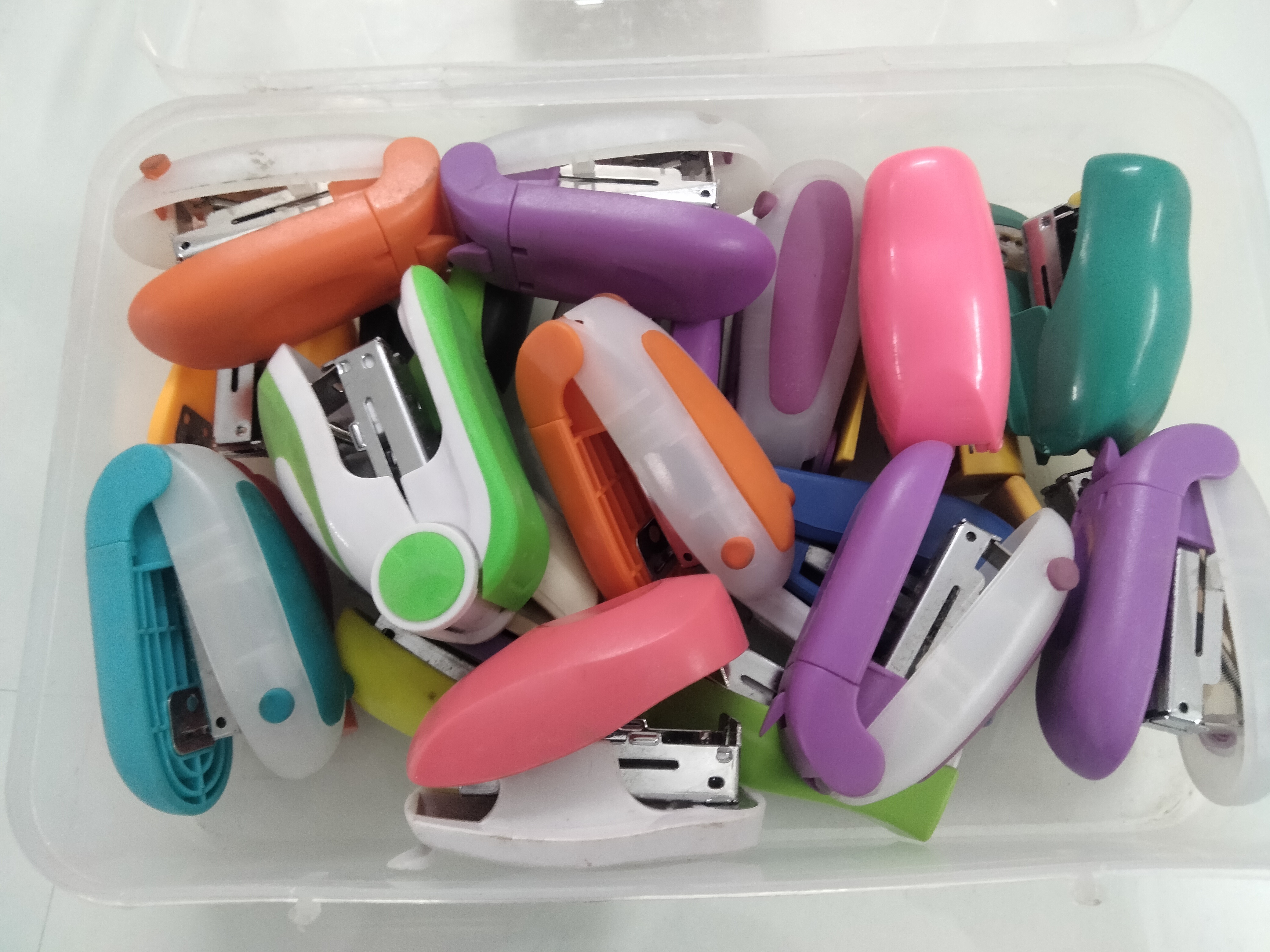 Mini Small Stapler - Metal And Plastic Construction, Available In Different Colors | Good Quality For Office, School, And College Use