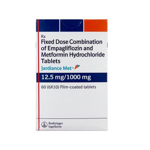 जार्डियंस मेट (एम्पाग्लिफ्लोज़िन-मेटफोर्मिन) 12.5mg/1000mg टैबलेट सामान्य दवाएं