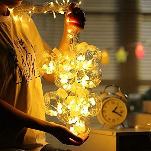 Wish Ball Curtains String With 8 Flashing Modes Plug Sourced Led Lights - 3m Length, Warm White Color, Plastic Material, Ideal For Home Decoration