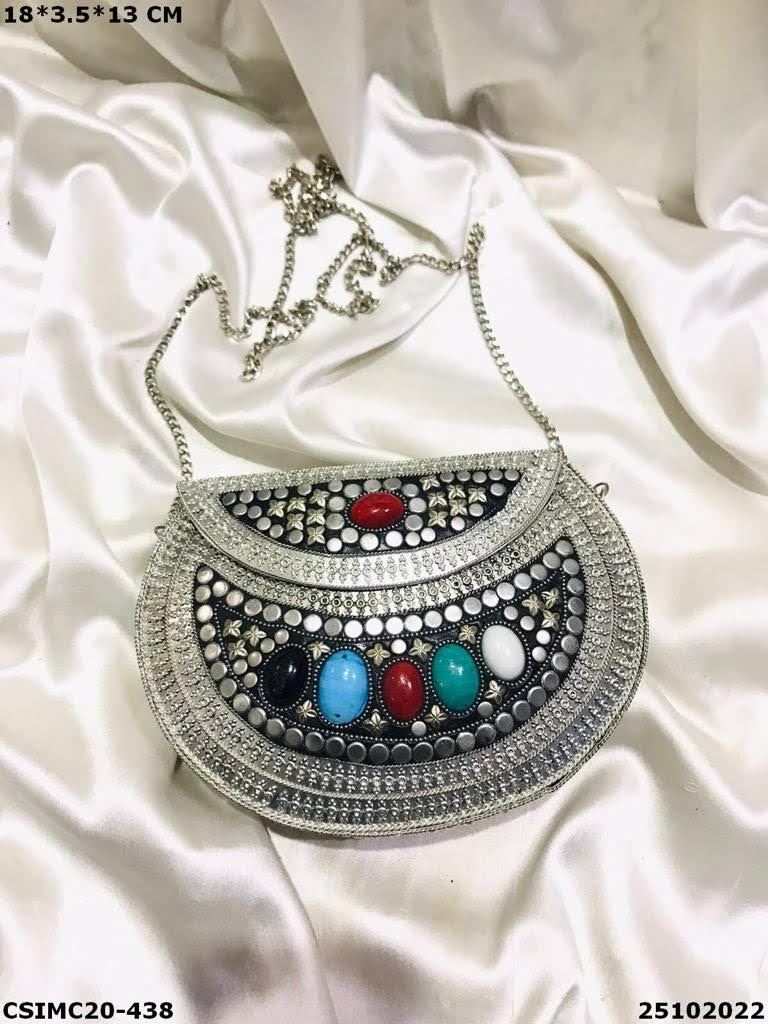 Multi Stylish Designer Metal Clutches Bag