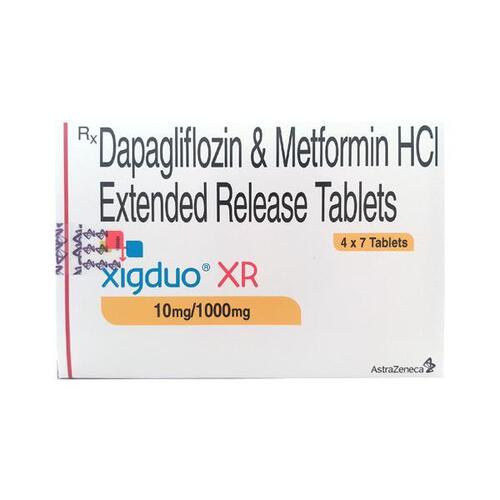 Xigduo Xr (दापाग्लिफ्लोज़िन-मेटफोर्मिन) 10mg/1000mg टैबलेट सामान्य दवाएं