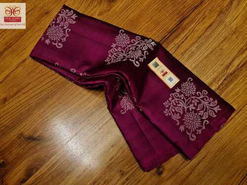 गहरे गुलाबी रंग का शुद्ध कांजीवरम हाथ से बुना हुआ मुलायम रेशम