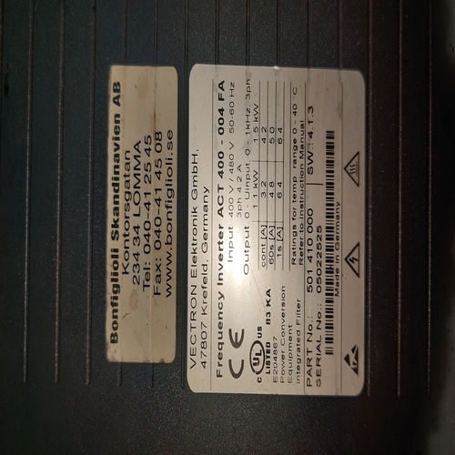 Bonfiglioli Vectron Act 400-004 Fa 501 410 000 Frequency Inverter