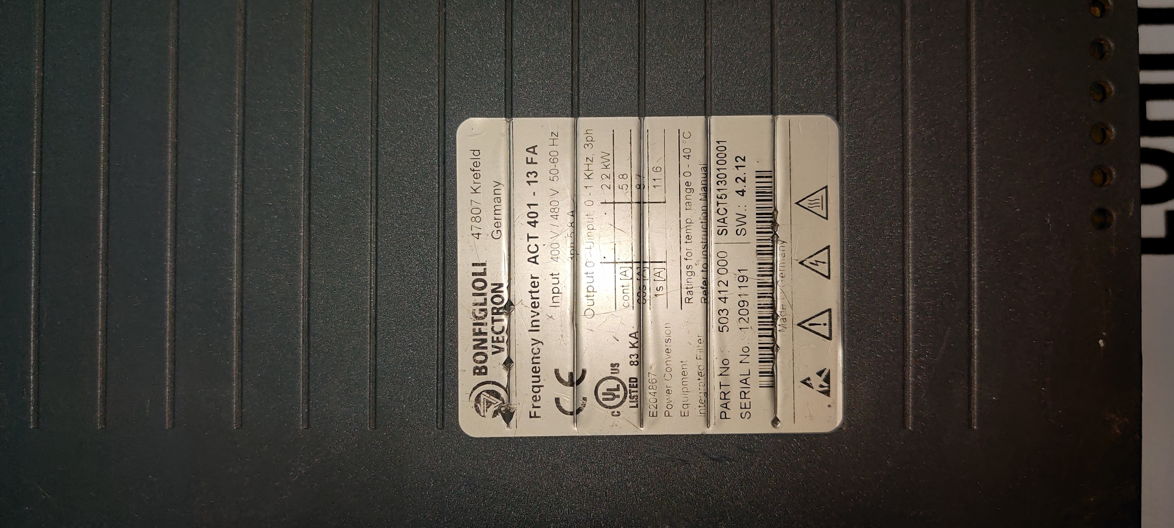 Bonfiglioli Vectron Act 401-13 Fa 503 412 000 Frequency Inverter-active Drive