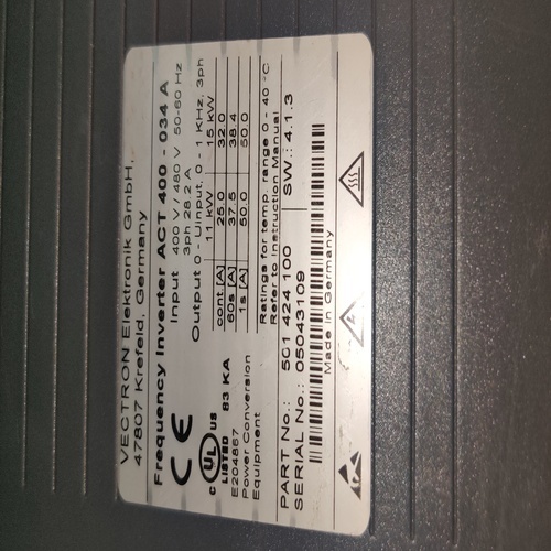 Bonfiglioli Vectron Act 400-034 A 501 424 100 Frequency Inverter- Active Drive