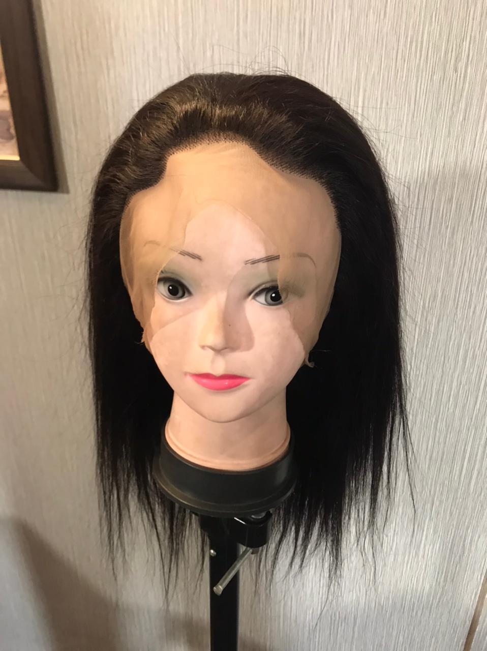 नेचुरल ब्लैक फुललेस विग