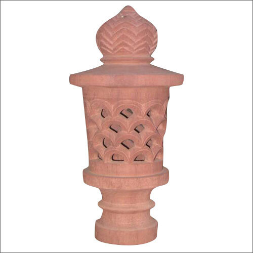 Red 20X45 Stone Lamp Post