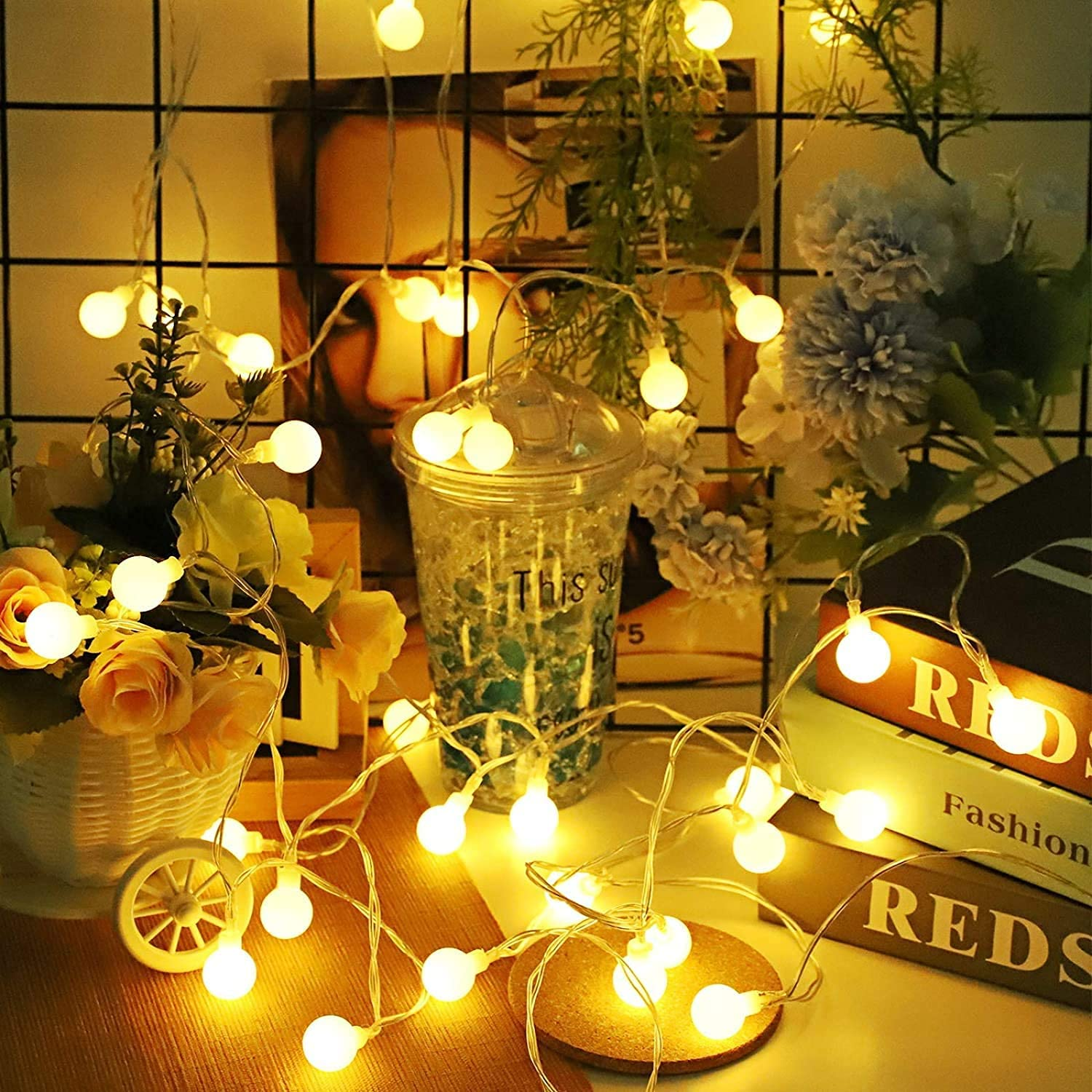 Bubble Ball String Led Fairy Lights - 3 Meter Length, Warm White Plastic Material | 20 Bulbs, Indoor & Outdoor Decorative Lighting