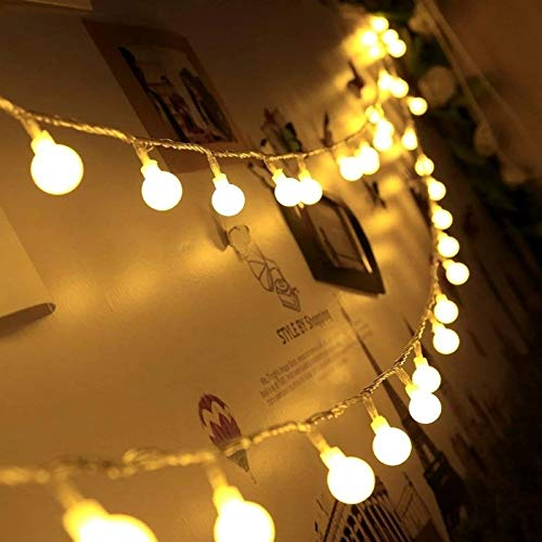 Bubble Ball String Led Fairy Lights - 3 Meter Length, Warm White Plastic Material | 20 Bulbs, Indoor & Outdoor Decorative Lighting