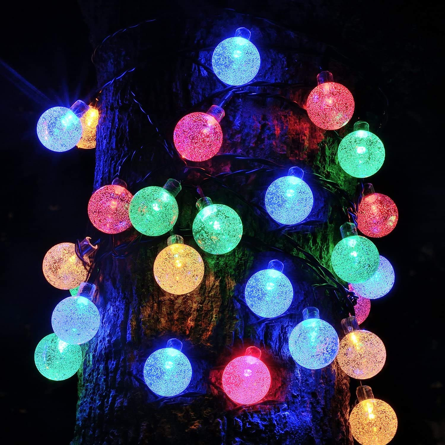 Crystal Ball Fairy Bubble String Led Lights For Decorations - Plastic Material, 2m Length, Multi Color Rgb | Customizable Designs For All Occasions