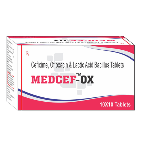 Cefixime And Ofloxacin - 500mg Tablets with Lactic Acid Bacillus for Enhanced Digestive Health and Antibiotic Support