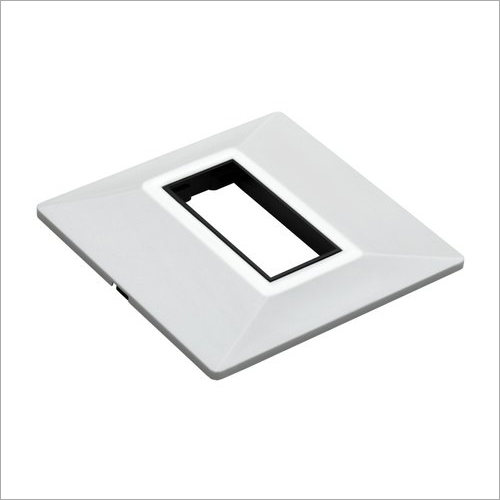 Unique Modular Switch Plate Black Line 1M - Polycarbonate, 1 Module Size, Glossy Finish, Rectangular Shape, White Color