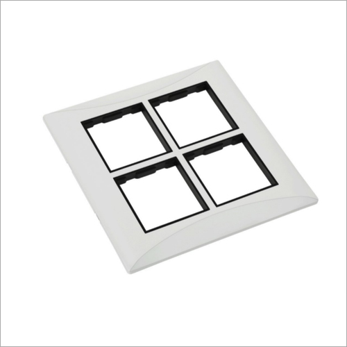 Flicker Modular Switch Plate - Polycarbonate, 8 Module Size, Glossy White Finish | Stylish and Durable Design