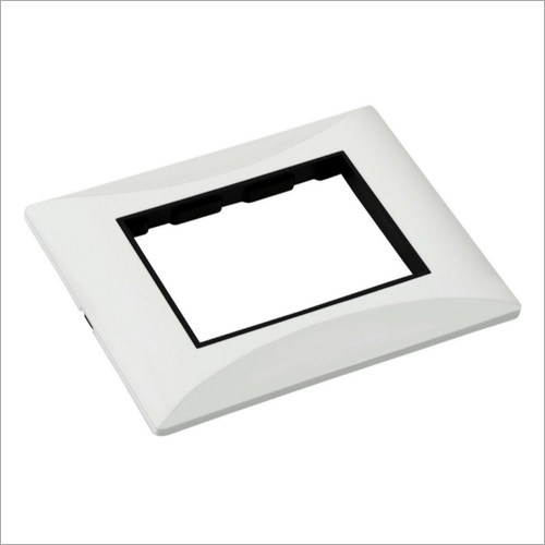 Flicker Modular Switch Plate Black Line 3M - Polycarbonate Material, Size 3 Modules, Glossy Finish, Color White | Durable Switch Plate Design