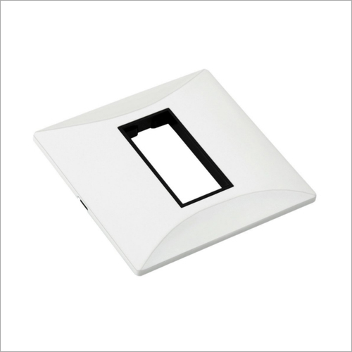 Flicker Modular Switch Plate Black Line 1M - Polycarbonate Material, 1 Modular Size, Glossy Finish, Rectangular Shape, White Color