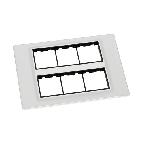 White Dominate Modular Switch Plate Black Line 12M