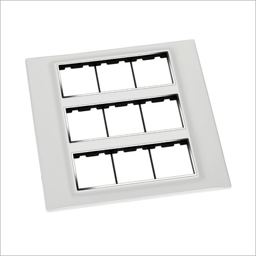Dominate Modular Switch Plate - Polycarbonate, 18 Modular Size, Glossy Finish, Square Shape, Crisp White Color