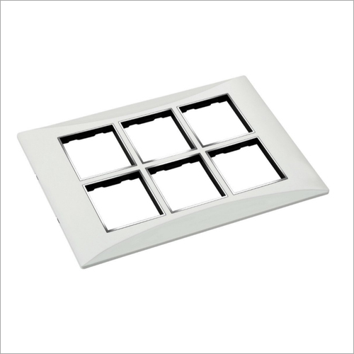 Flicker Modular Switch Plate - Polycarbonate, Size 12, Glossy White Finish | Sleek Rectangular Design, Durable and Elegant
