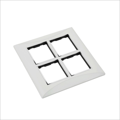 Flicker Modular Switch Plate - Polycarbonate, 8 Module Size | Glossy White Finish, Square Design