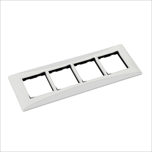 Flicker Modular Switch Plate Silver Line Hz8M - Polycarbonate Material, Size 8, Glossy Finish, White Color | Modern Design for Enhanced Aesthetics