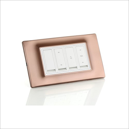 Metallic Color Modular Switch Plate - Polycarbonate Material, 4 Size MODULAR, Glossy Finish, Square Shape